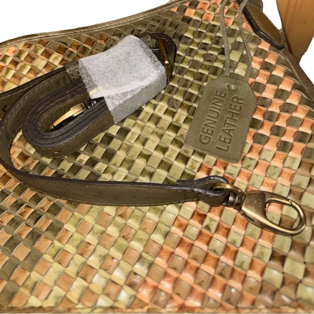 Genuine Soft Leather Artisian Bohemian Woven Shoulder Adjustable Crossbody Bag